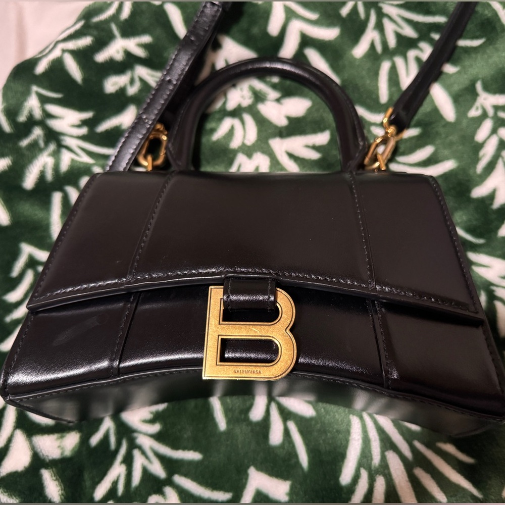 Balenciaga Hourglass Top Handle XS Black